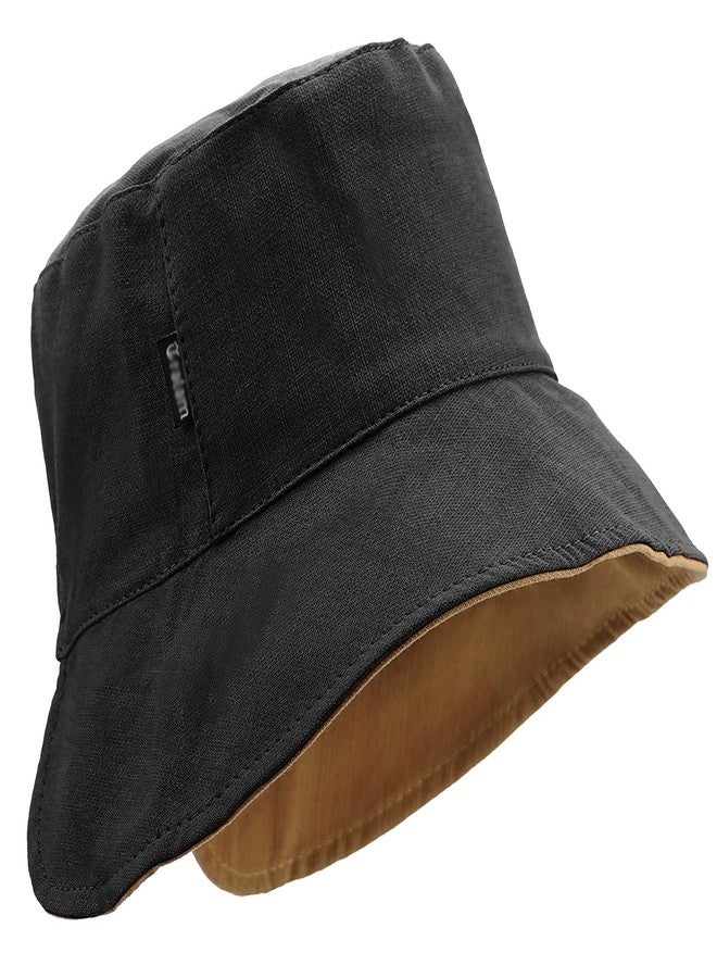 Taidor Ponytail Sun Bucket Hats for Women Beach Cap Fisherman Hat Black - Image 1